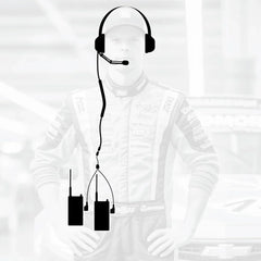 Rugged Crew Chief - H42 Spotter Headset and Rugged Handheld Radio Package - Dual Radio / R1 Business Band Handheld - Digital and Analog / Blue