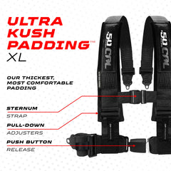 Elite Series 2" & 3" 4 point Harness with push button release