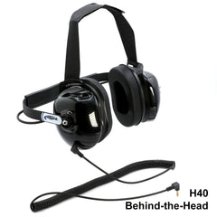 Rugged Listen Only Headsets with 3.5 mm Mono Audio Cable - H40 Behind-the-Head