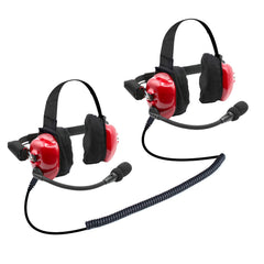 Rugged PAIR - H80 Track Talk Linkable Intercom Headsets - Bring The Conversation To The Circle Track NASCAR event