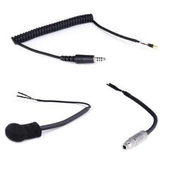 Rugged Peltor 4-Conductor Helmet Kits - Mic / 1/8  Ear Bud Jack / Straight