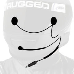 Rugged Peltor 4-Conductor Helmet Kits - Mic / 1/8  Ear Bud Jack / Straight