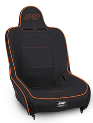 PRP Premier High Back Suspension Seat; Black & Orange Vinyl A100110-201-207
