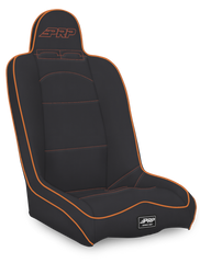 PRP Daily Driver High Back Suspension Seat; Black & Orange Vinyl A140110-201-207