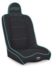 PRP Daily Driver High Back Suspension Seat; Black & Teal Vinyl A140110-201-238