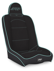 PRP Daily Driver High Back Suspension Seat; Black & Teal Tweed A140110-50-238