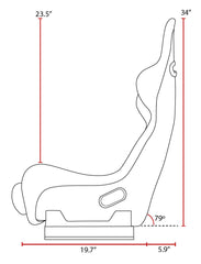 PRP Delta Composite Seat, Black & Black Cloth A37F-260