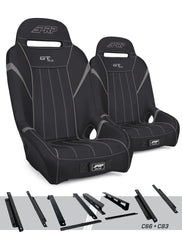 PRP GT/S.E. Suspension Seats Kit for Honda Talon (Pair), Black & Grey A5701-PORXP-C66-203