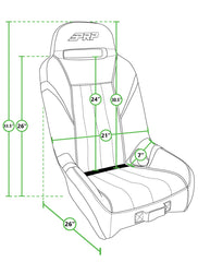 PRP GT/S.E. Suspension Seats Kit for Polaris RZR PRO XP, PRO R, Turbo R, PRO S (Pair), Black A5701-PORXP-C79-201
