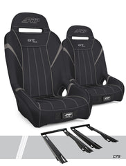 PRP GT/S.E. Suspension Seats Kit for Polaris RZR PRO XP, PRO R, Turbo R, PRO S (Pair), Black & Grey A5701-PORXP-C79-203