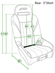 PRP GT/S.E. Rear Suspension Seat, Black and Red A58R-237