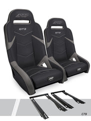 PRP GT3 Suspension Seats Kit for Polaris RZR PRO XP, PRO R, Turbo R, PRO S (Pair), Black & Grey A7301-PORXP-C79-203