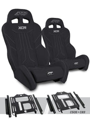 PRP XCR Suspension Seats Kit for Polaris RZR 570, 800, 900 (Pair), Black A8001-PORXP-C50S-201