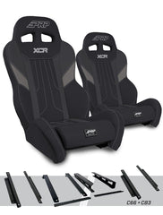 PRP XCR Suspension Seats Kit for Honda Talon (Pair), Black & Gray A8001-PORXP-C66-203