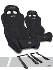 PRP XCR Suspension Seats Kit for Polaris RZR PRO XP, PRO R, Turbo R, PRO S (Pair), Black A8001-PORXP-C79-201