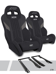 PRP XCR Suspension Seats Kit for Polaris RZR PRO XP, PRO R, Turbo R, PRO S (Pair), Black & Gray A8001-PORXP-C79-203