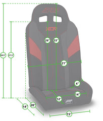 PRP XCR Fold Flat Rear Suspension Seats for Polaris RZR PRO XP4, PRO R4, Turbo R4 (Pair), Red A8018-PORXP-204