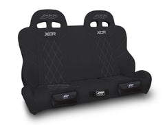 PRP XCR Quick Release Rear Suspension Bench Seat with Diamond Stitch and Front Pockets for Polaris RZR PRO XP4, PRO R4, Turbo R4, Black A8201-PORXP-QR-201-SDFP