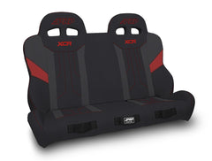 PRP XCR Quick Release Rear Suspension Bench Seat for Polaris RZR PRO XP4, PRO R4, Turbo R4, Black & Red A8201-PORXP-QR-204