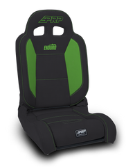 PRP EnduroDaily Reclining Suspension Seat, Black & Green Vinyl, Driver A8701044-201-W