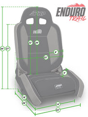 PRP EnduroTrail Reclining Suspension Seat, Black Suede, Passenger A8801045-241
