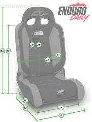 PRP EnduroTrail Reclining Suspension Seat, 2" Extra Tall, Driver A88041044