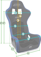 PRP Shreddy Edition Alpha Composite Seat, Extra Wide, Black, Pink and Teal SHRDYA3902-08