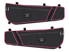 PRP Shreddy Front Door Bag with Knee Pad for Can-Am Maverick X3 (Pair), Black and Pink SHRDYE60-R