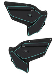 PRP Shreddy Front Door Bags with Knee Pad for Polaris RZR PRO XP, PRO R, Turbo R (Pair), Black and Teal SHRDYE97-238