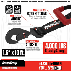 SpeedStrap 1.5" UTV Wheel Lasso Tie-Down (2 Pack) - Black 15240-2