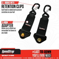 SpeedStrap 2" x 10" S-Hook Adapters for Retractable Tie-Down Straps (2 Pack) 28500-SH