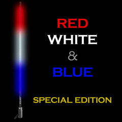 Hyper Color LED Whip – Red White Blue - 5150 Whips