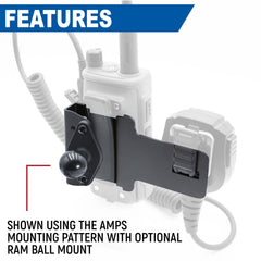 Rugged Radio and Speaker Mic Mount for Handheld Radios