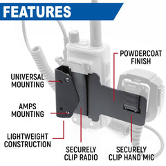 Rugged Radio and Speaker Mic Mount for Handheld Radios
