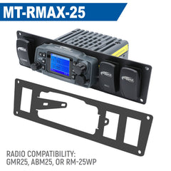 Rugged Yamaha Wolverine RMAX Mount for Mobile Radio and Rocker Switches - GMR25 / ABM25 / RM-25WP