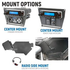 Rugged Polaris RZR PRO XP - Turbo R - Pro R - Complete Communication Kit with Bluetooth Intercom and 2-Way Radio - 696 PLUS Remote Head / M1 VHF Business Band / Radio Side Mount
