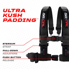Pro Series 4 point Harness with push button release 2" & 3" available
