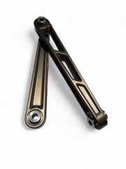 Front Sway Bar Link in gunmetal anodize for Polaris RZR Pro R showing 6061 billet aluminum construction