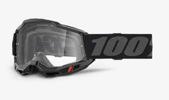 100-PERCENT ACCURI 2 OTG (Over The Glasses) Black Goggle w/ Clear Lens