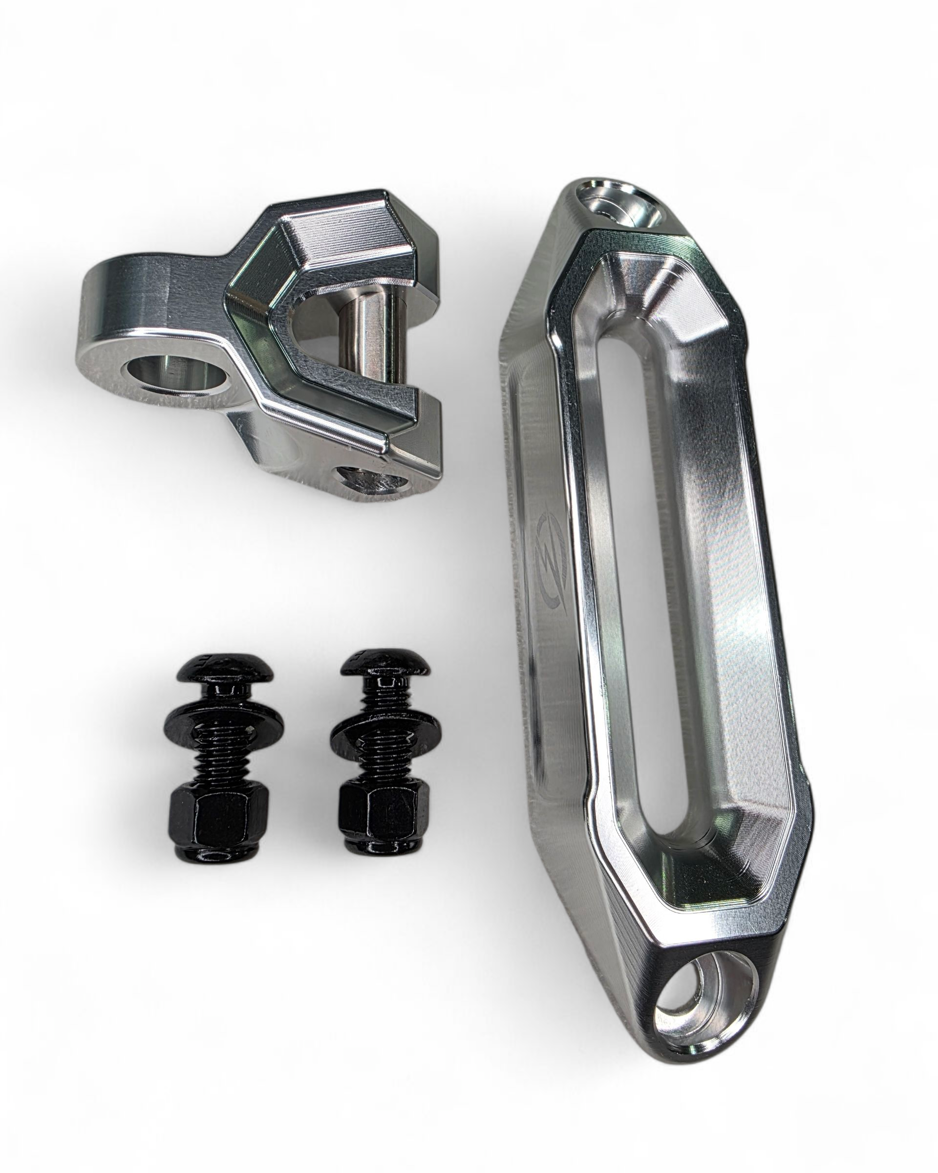 Bolt-on mounting hardware for EOD winch fairlead and hook, clear