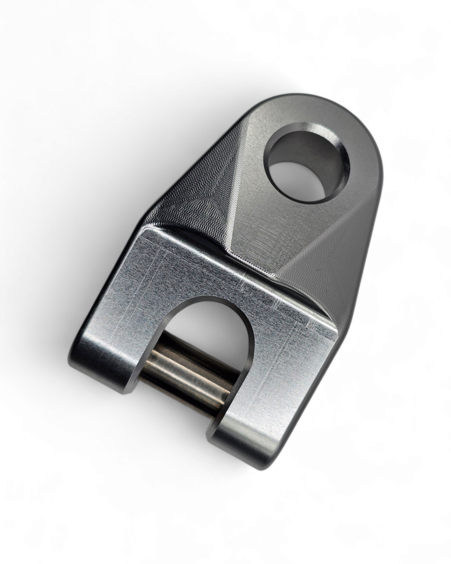 6061-T6 aluminum construction detail on EOD winch hook, clear machine finish