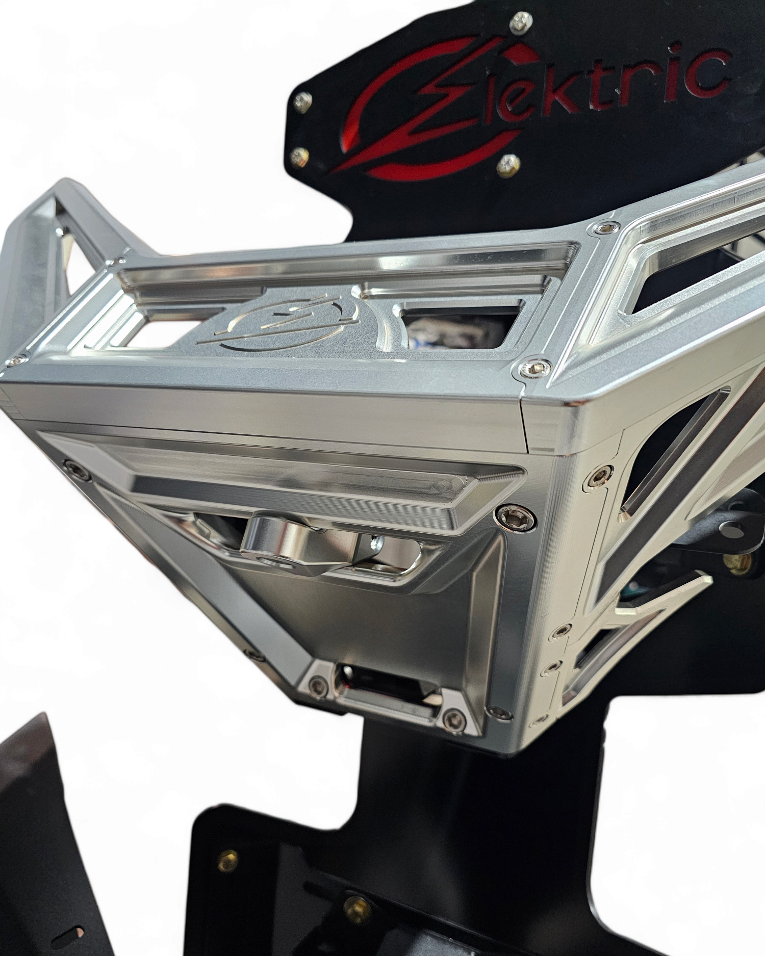 Side profile of EOD clear winch hook showing low profile fit
