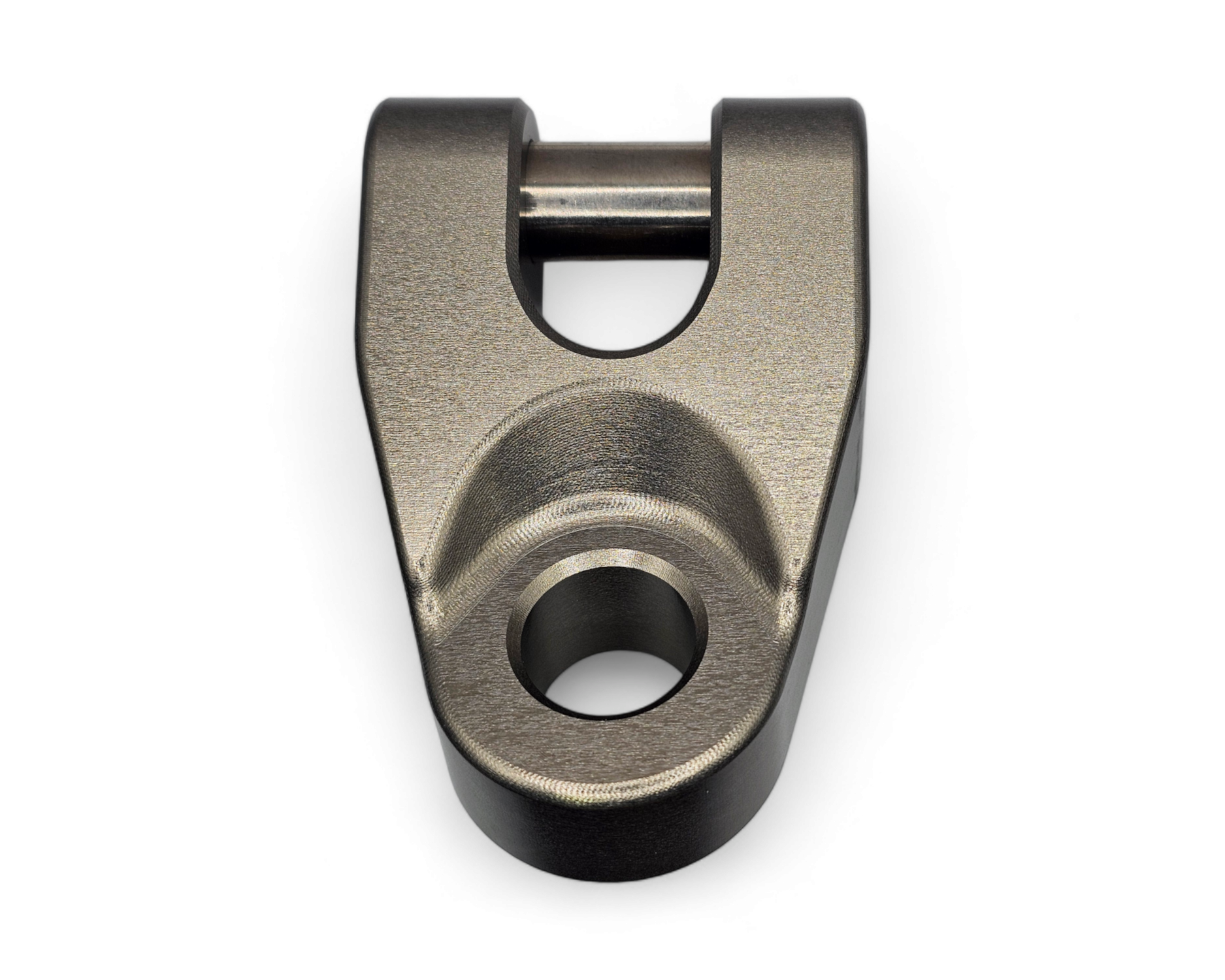 Stainless steel pin and clip detail on EOD winch hook, gunmetal