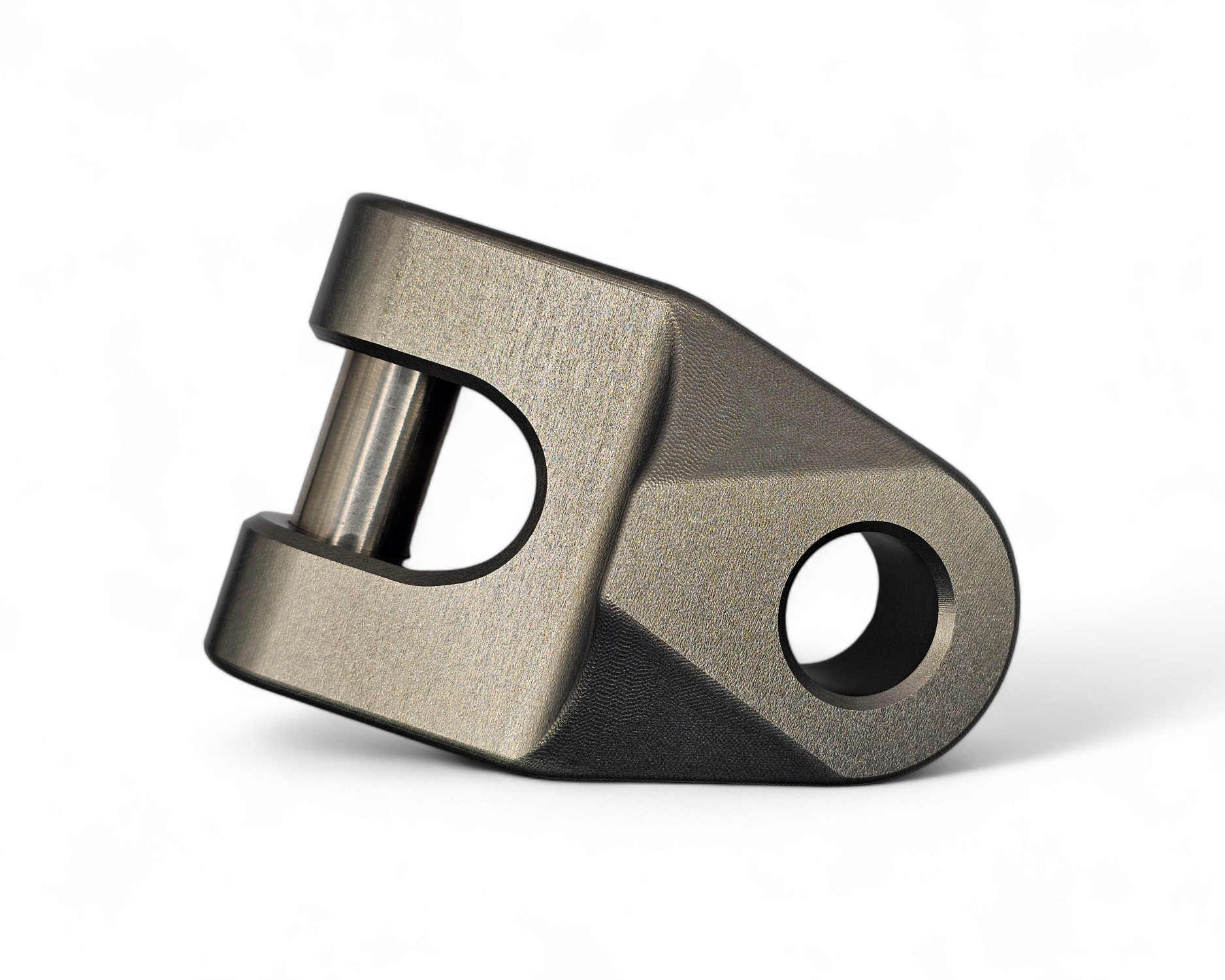 Hard anodized gunmetal finish detail on EOD winch hook