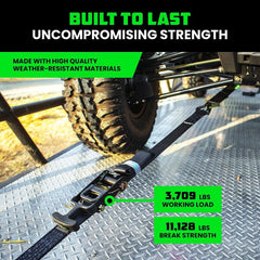 Rhino USA Heavy Duty Vehicle Tie Down Kit- Green 2IN-HDKIT-GRN
