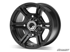 SuperATV Sticky XT Warrior Tires 34x10x14 on 14x7 Bandit H-Series Black Wheels 4/156 Pattern
