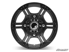SuperATV Sticky XT Warrior Tires 34x10x14 on 14x7 Bandit H-Series Black Wheels 4/156 Pattern