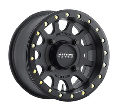 Method MR401 UTV Beadlock 14x7 / 4+3/13mm Offset / 4x156 / 132mm CB Matte Black Wheel MR40147046543B