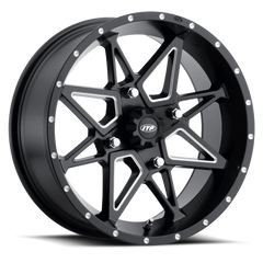 ITP Tornado 15X7 / 4x110 BP / 5+2 Offset Matte Black w/ Milled Accents Wheel 1521956727B