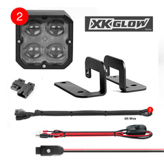 XKGLOW XK Glow XKchrome 20w LED Cube Light w/ RGB Accent Light Kit w/ Controller- Fog Beam 2pc XK065001-FO-KIT